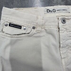 Vtg D&G Dolce & Gabbana Beige Bootcut Flare Jeans Low Rise‎ Designer Women's